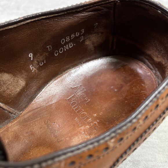 Allen Edmonds Sanford Medallion Brogue Cap Toe Derby Shoes - Men's Size 9 D - Picture 12 of 12